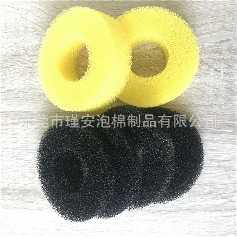 批发鱼缸水妖精滤芯海绵网黑色8CM直径过滤海棉垫圆柱圆片