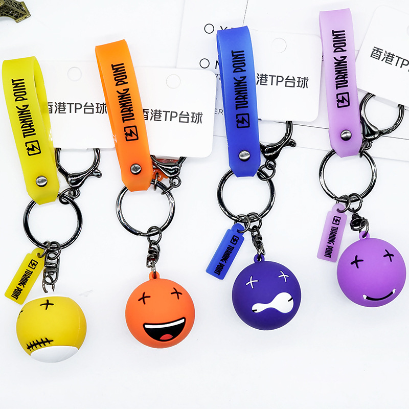 香港TP台球卡通钥匙扣挂件 实心钥匙挂件软胶公仔汽车创意礼品