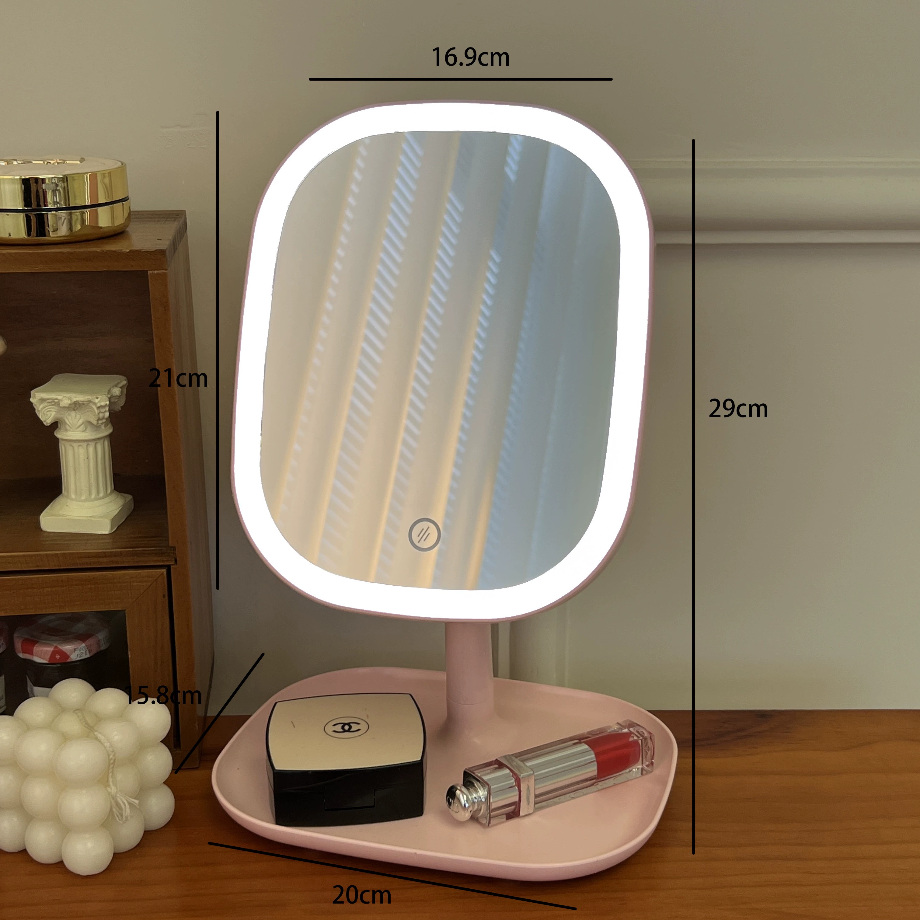 Столик с умным LED-подсветлением для студентов, зеркало