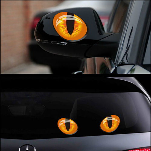 立体3D仿真猫眼贴纸 猫眼睛后视镜汽车贴纸 车窗逼真车贴