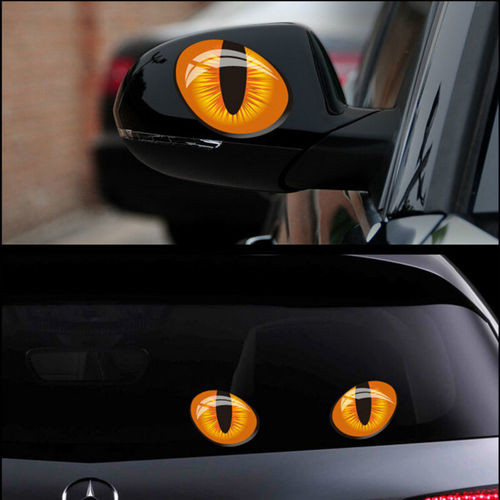 Three-dimensional 3D simulation cat eye sticker, cat eye rearview mirror car sticker, car window realistic car sticker