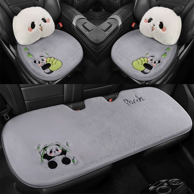 Seat Pad for Rear Seat, Wool pad - three-piece-set-2-pillows-ink-gray