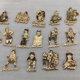 磨砂儿童卡通图片名字定 制项链 动物人像跨境照片铭牌字母吊坠