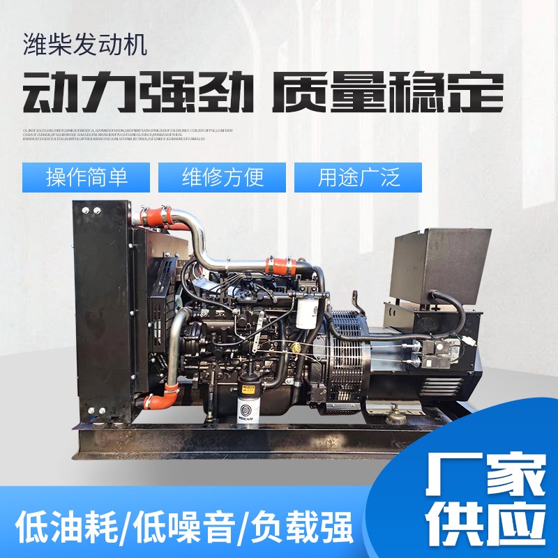潍柴30千瓦柴油发电机组 小型四缸柴油机 40 50 60KW柴油发电机组