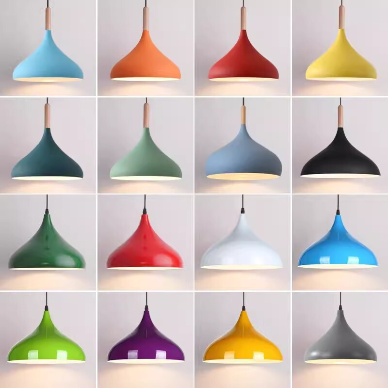 Simple Modern Creative Single Head Restaurant Chandelier Industrial Style Self-service Hot Pot Shop Commercial Color Hair Shop Lampshade
