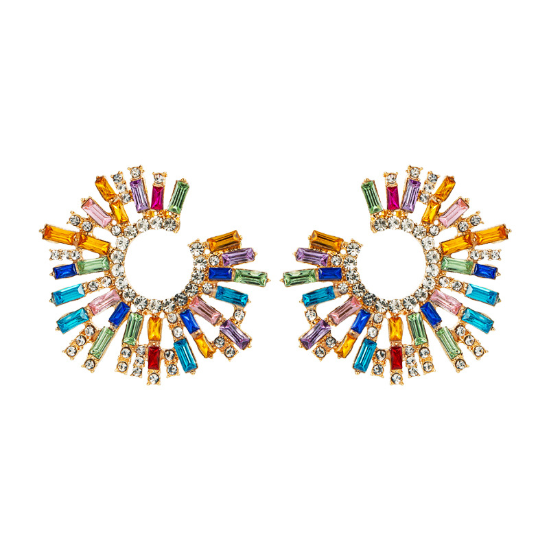 Nihaojewelry Fashion Diamond-studded Sunflower Earrings Wholesale Jewelry display picture 6