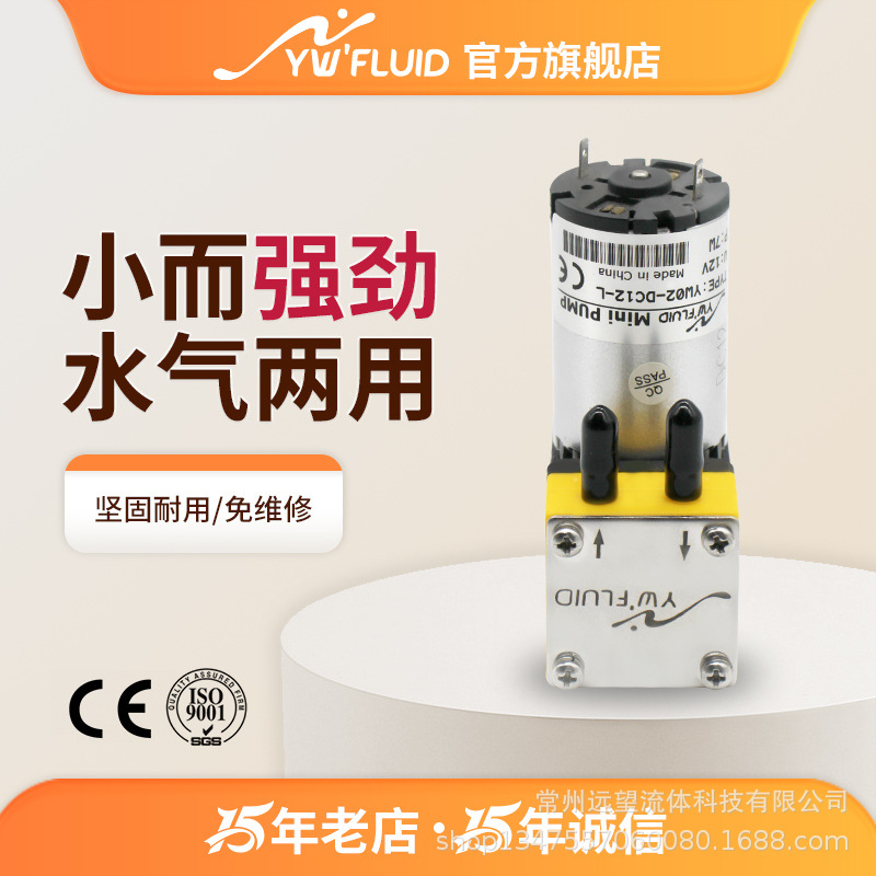 微型水泵12V小体积24V泵 大流量循环尿素泵真空隔膜泵 YW02-DCL