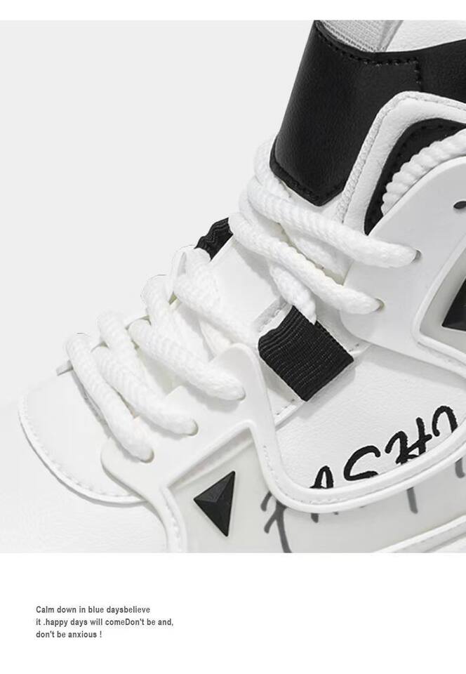 Giày nam cao cổ Martin trẻ trung, giày thể thao casual cổ cao tăng chiều cao, đế cao 3 cm — C73 màu đen, C73 trắng chi tiết 5