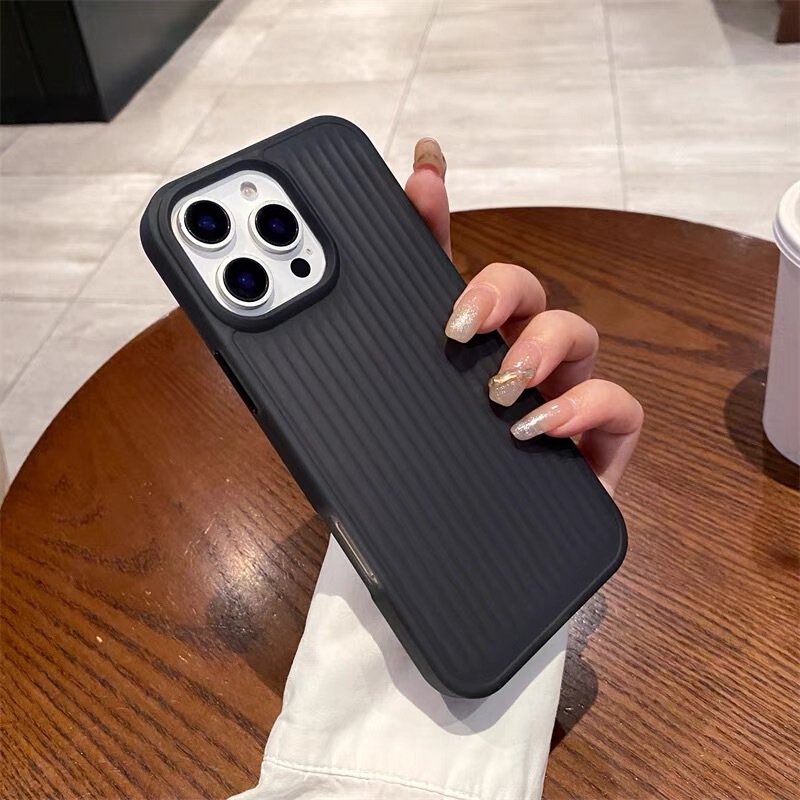 琥珀色の波型磁気吸着式iPhone17promax用スマホケース、凹凸感のある光格子保護カバー、Apple15対応|undefined