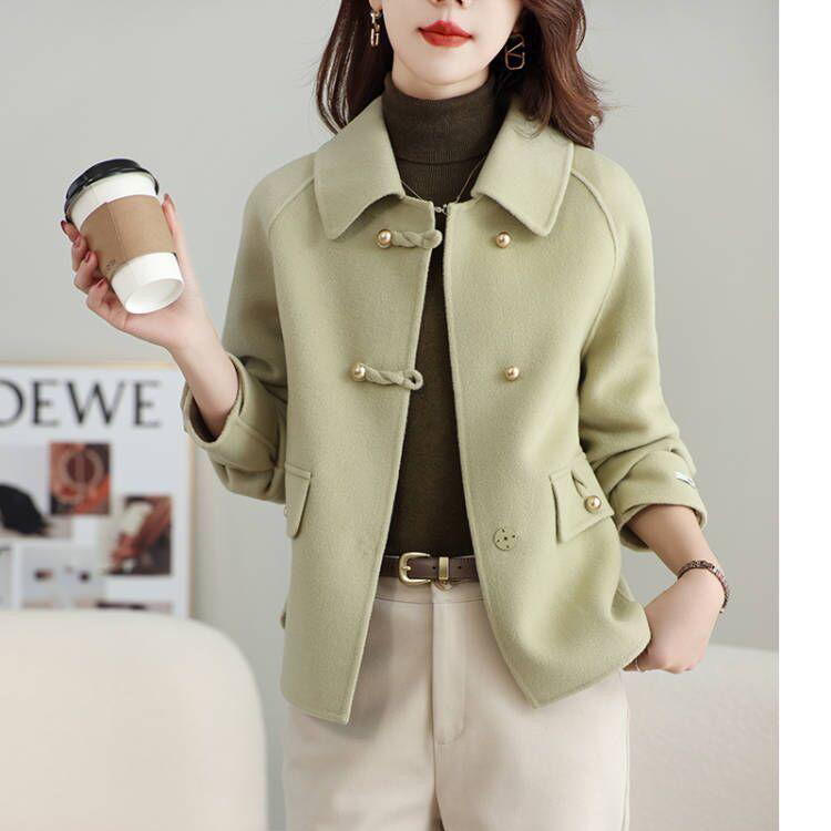 High-End Double-Sided Woolen Outwear Women's Short 2025 Spring, Autumn and Winter New Style Small Wool Loose Woolen Outwear