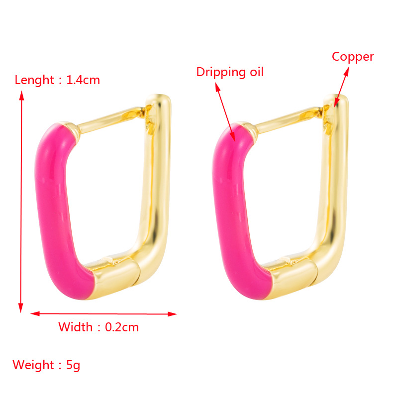Nihaojewelry wholesale jewelry simple geometric colorful copper dripping earringspicture13