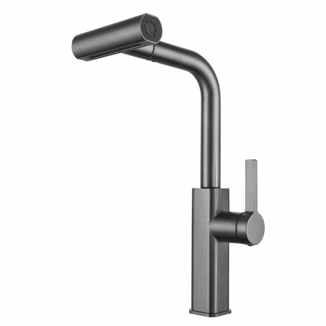 304 acero inoxidable tipo de extracción cocina caliente y fría volando agua de lluvia grifo lavabo lavabo lavabo lavabo telescópico giratorio