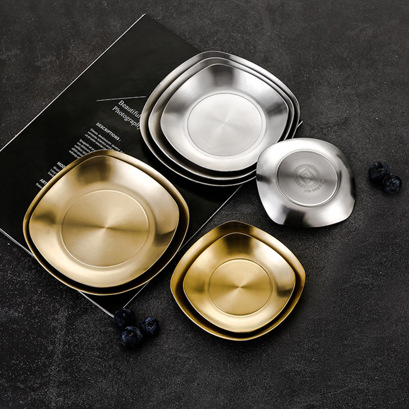 A5L韓式菜碟小吃碟泡菜碟涼菜碟烤肉店醬料碟特厚直邊點心碟骨碟