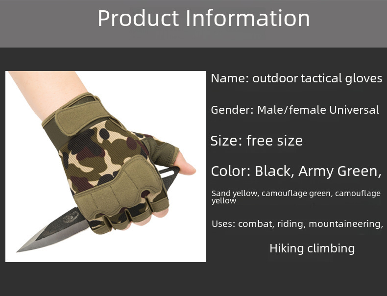 Tactical gloves Tactical half-finger gloves Men's and women's outdoor paratrooper protective fishing gloves are comfortable and breathable_maomaolike.com