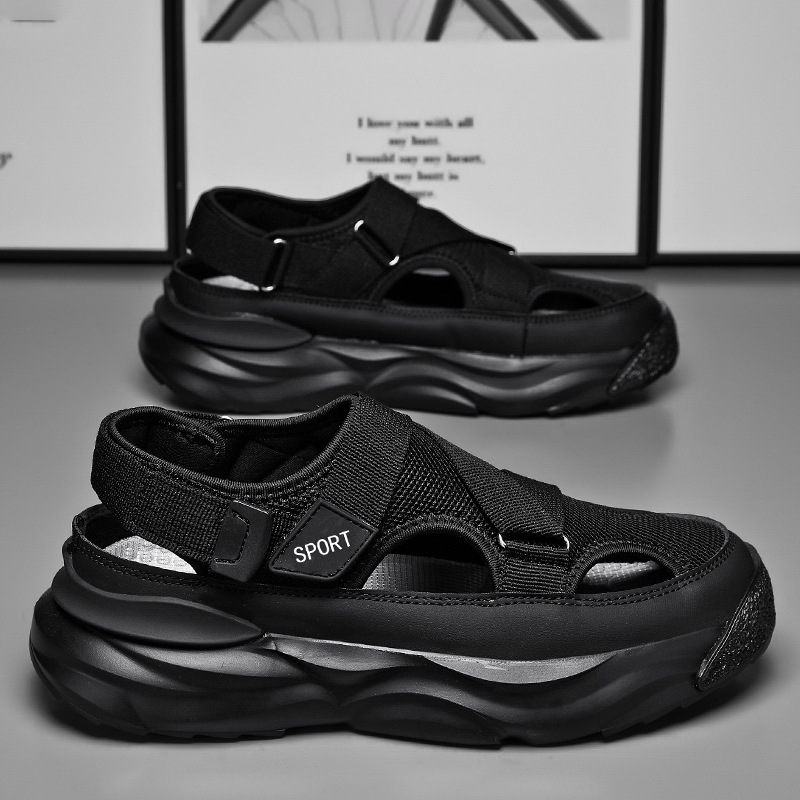 2026 nuevo verano fuera de los zapatos de verano Papá conducir sandalias para hombres zapatos de playa de malla gruesa para hombres