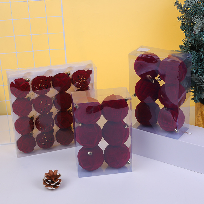 christmas ball diy festive atmosphere decoration christmas tree ornaments christmas window decoration christmas painted ball red