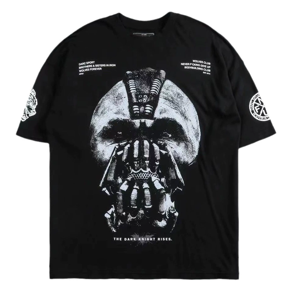 Футболка Bain из высококачественного чесаного хлопка с коротким рукавом, свободного кроя, дышащая, для фитнеса и спорта, оптом.