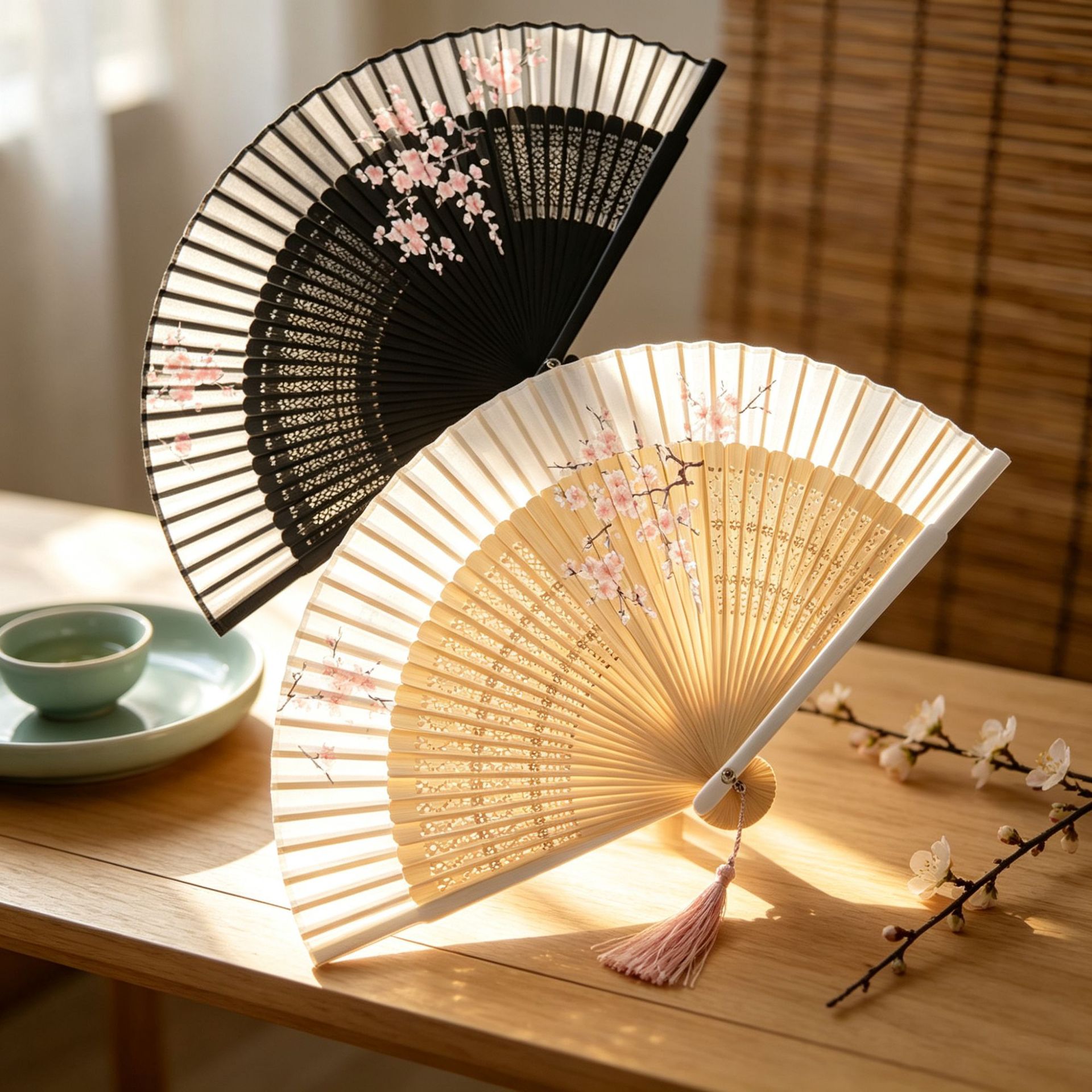 Ventilador de viento hecho a mano al por mayor de la fábrica ventilador plegable de estilo chino de las mujeres clásico Hanfu pintura en aerosol ventilador de bambú ventilador de la danza image 4