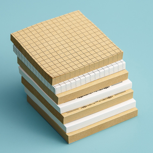 Kraft Paper Sticky Notes, Creative Memo Pad, Tear-off Student Stationery, Grid-Design Message Book, Reusable N Times Sticky Notes