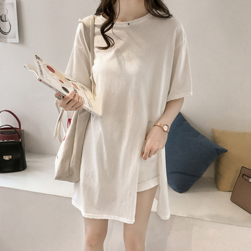 Women's Loose T-Shirts with Slits for 2025, Stylish and Slimming, Suitable for Larger Sizes