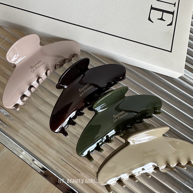 European and American Spring and Summer Melard Hair Clips France Gold Label Chocolate Brown Hair Clip Large Plastic Shark Clip European and American Spring and Summer Melard Hair Clips France Gold Label Chocolate Brown Hair Clip Large Plastic Shark Clip