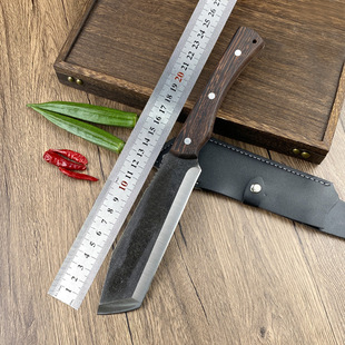 Longquan Hand-Forged Household Bone-Cutting Knife, Mountaineering Bamboo-Cutting Knife, Outdoor Mountain Road-Chopping Knife, Thickeneded Firewood Knife, Outdoor Knife