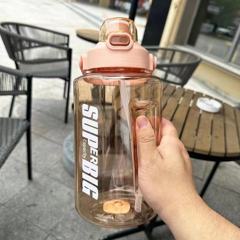 Xinbedi nueva taza de agua de plástico taza de beber directa taza de agua hervidor de hombres y mujeres deportes fitness espacio al aire libre taza de agua de plástico