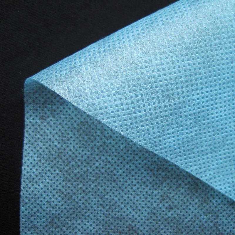 厂家定制蓝色25g方格纹双s纺粘无纺布_口罩用175mm蓝色ss无纺布