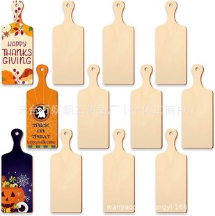 DIY Wood Chip Mini Wooden Cutting Board Children's Graffiti Handmade Wooden Crafts Christmas Family Party Decoration