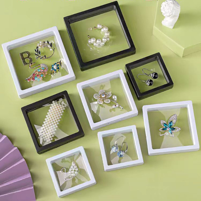 首飾黑色收納包裝 透明PE薄膜項鍊手鍊裝飾展示盒飾品珠寶包裝盒