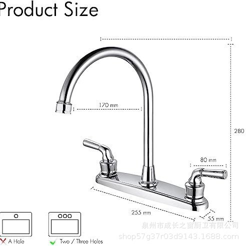 Grifo Mezclador para Cocina Plástico Agua Fría y Caliente Antisalpicaduras para Cocina