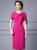 Zhili's Unique Design Feeling Bag Hip Skirt Luxury Dingdiamond Rose Red 3D Cutting Dress Summer 2024 New Edition