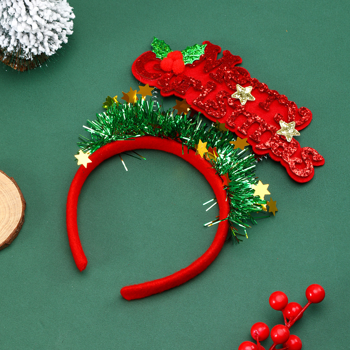 Christmas Glitter Headbands Xmas Costume Headwear Hair Hoops for Christmas Party Decorations Favors Gifts_voghion.com