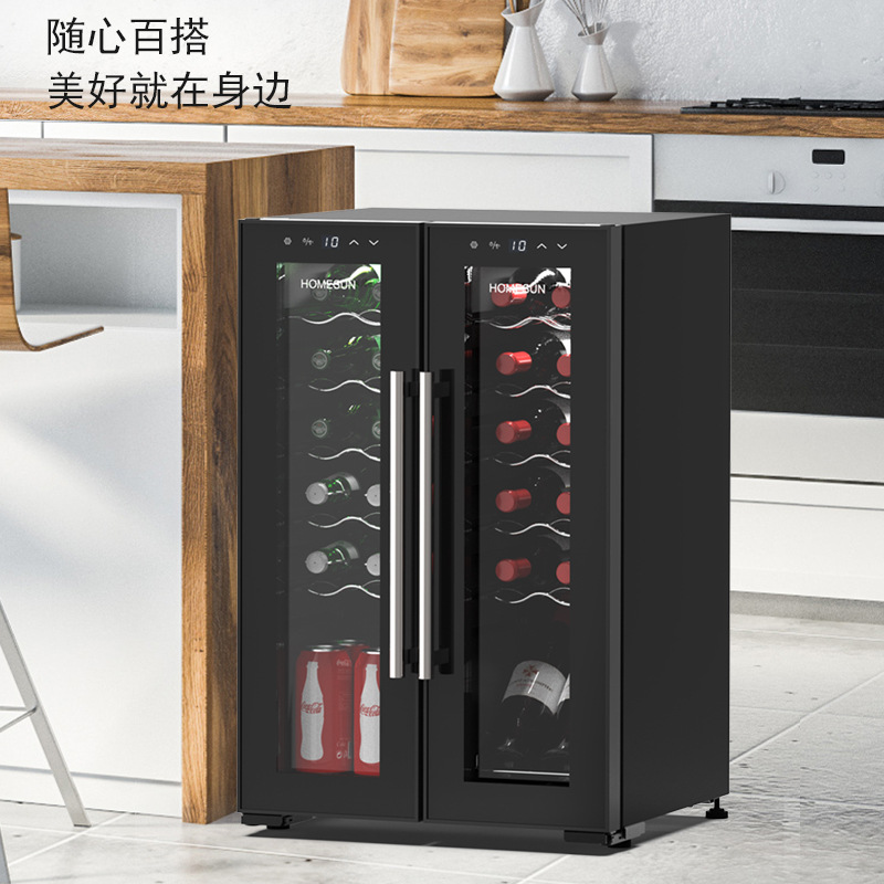 Directly supplied from the source, double-door constant-temperature wine cabinet with compressor for quiet operation, cross-border trade wine storage cabinet