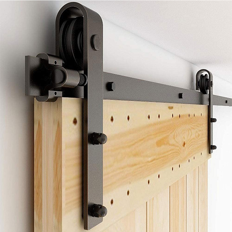 Puerta de Granero americana colgando carril deslizante puerta corredera carril de deslizamiento Puerta de Granero accesorios de viaje conjunto completo hardware armario puerta de madera pista
