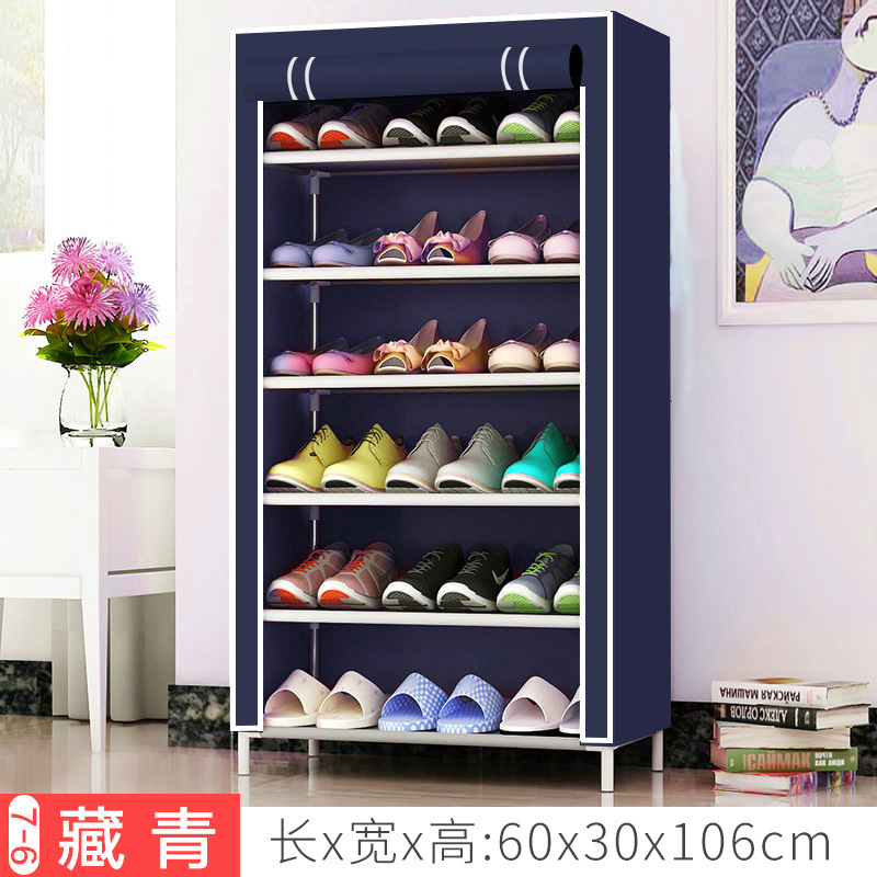 Zapatero de tela simple a prueba de polvo para uso transfronterizo, zapatero de tela de almacenamiento de múltiples capas que ahorra espacio y es a prueba de polvo para la entrada.