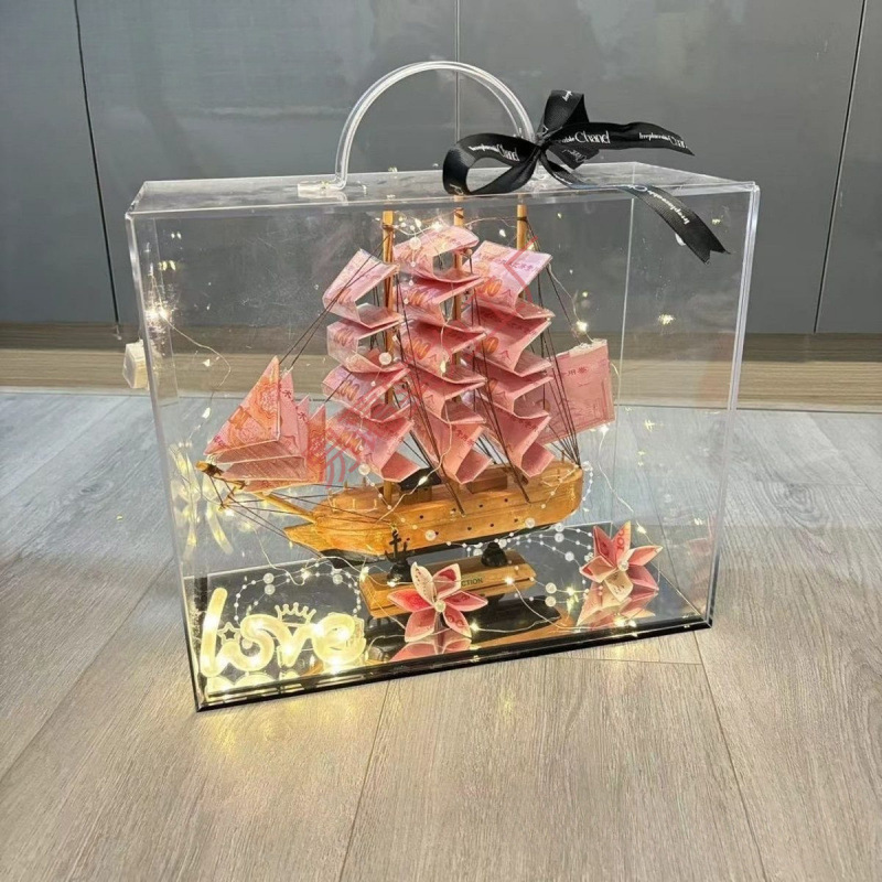 順風満帆セーリングキャッシュお金使い DIY 材料パッケージポータブルアクリルバレンタインデーギフトオープニング装飾品|undefined