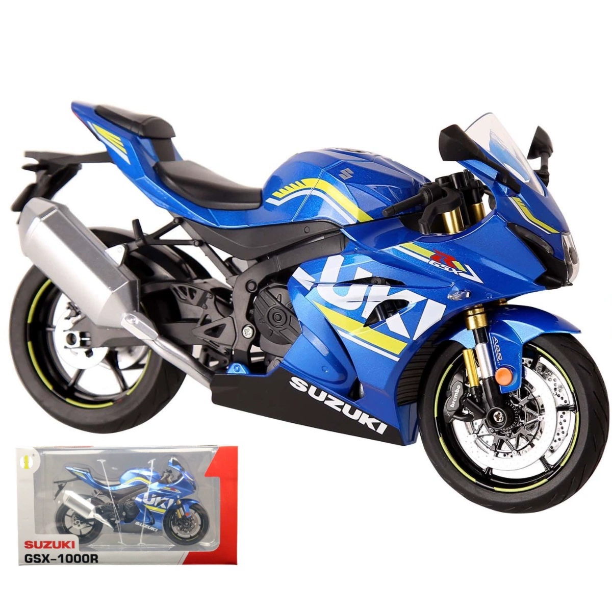 Модель мотоцикла 华一 1/9 Suzuki GSX-R1000R с подсветкой, светлая станция, коллекционная потеря локомотив