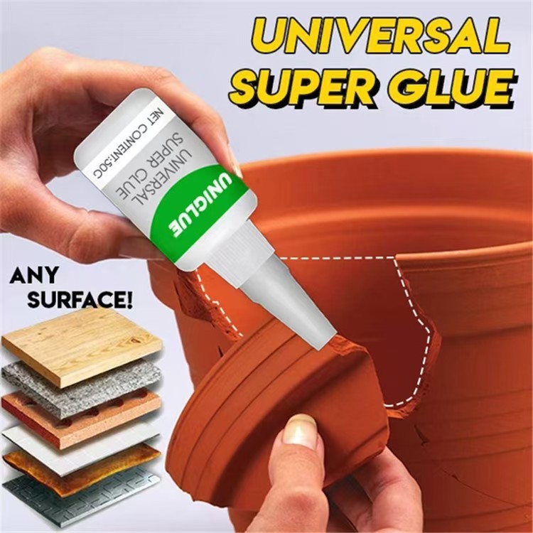 Pegamento transparente, pegamento universal, de secado rápido, unión instantánea de alta viscosidad para cerámica, superpegamento universal