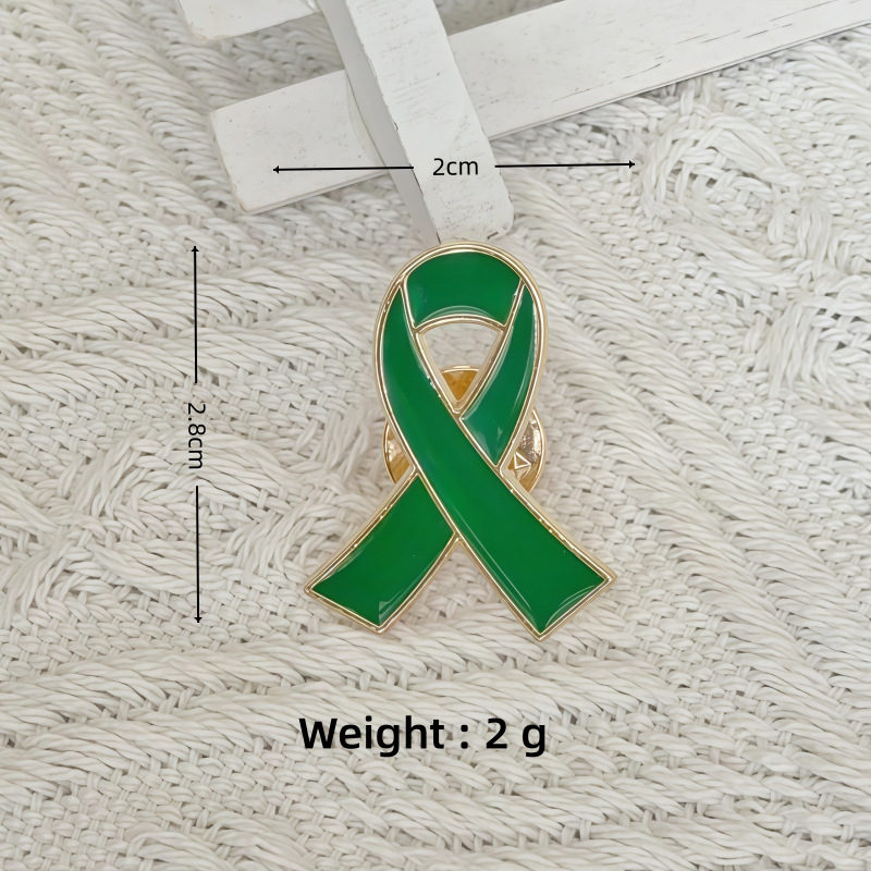Broche nœud papillon coloré transfrontalière, accessoire de mode, promotion de la sensibilisation à la prévention, badge commémoratif en métal en forme de goutte d'huile_voghion.com