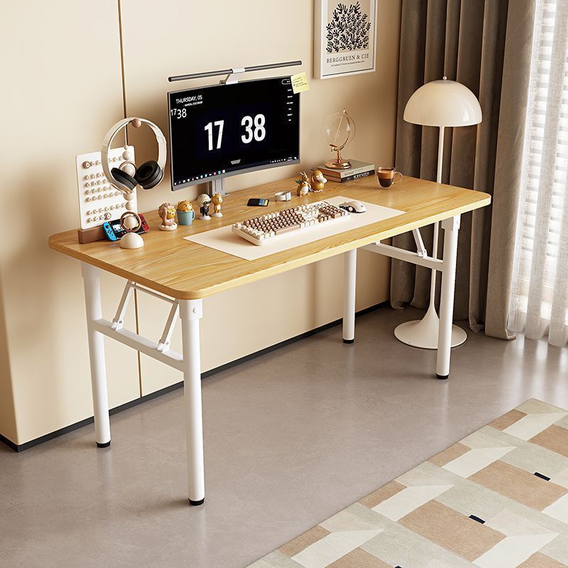 노란색 나뭇결 색상 단일 레이어 둥근 다리 흰색 프레임 두꺼운 버전