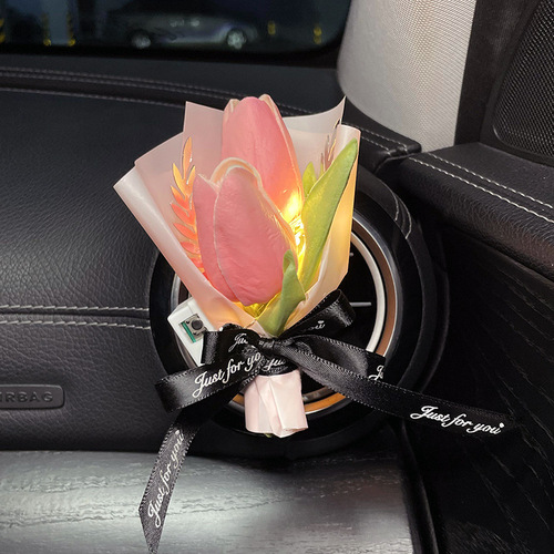 Tulip car aromatherapy fashionable high-end light fragrance car air outlet decoration car odor removal perfume fragrance
