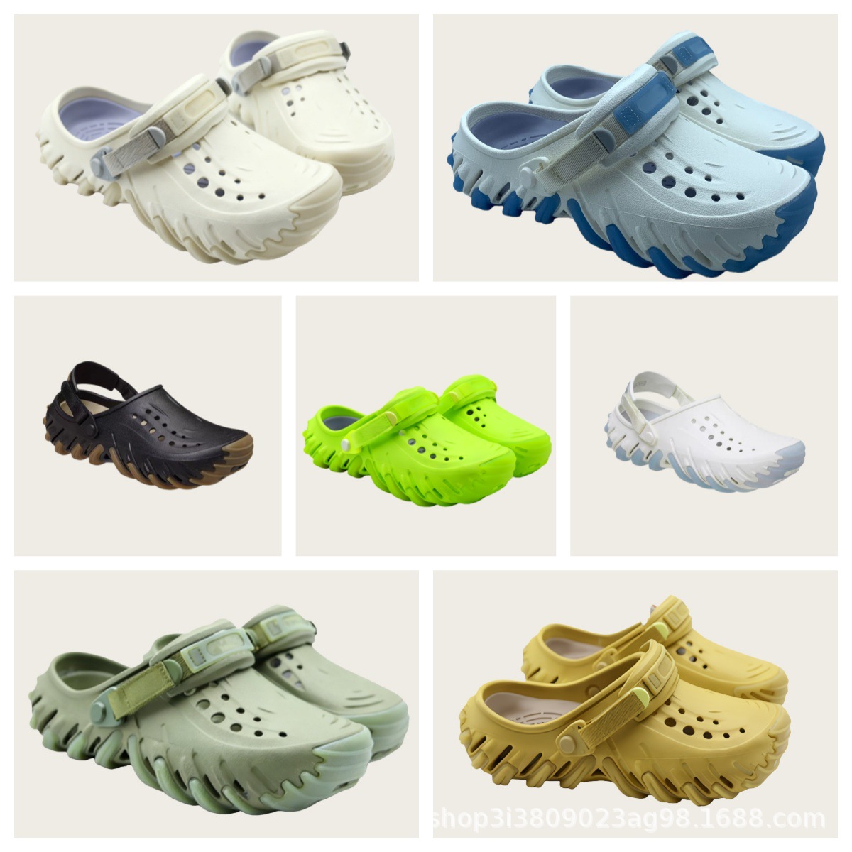 2025年新款洞洞鞋波纹坦克鞋软底男女同款户外沙滩鞋包头拖鞋