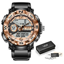 LIGE利格8946 新款双显电子石英机芯多功能夜光计时星期手表