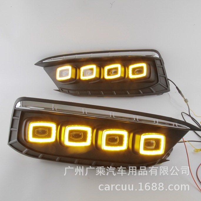 Aplicable a 19 - 20 - 21 Honda Civic Bugatti luces diurnas Civic cuatro ojos tres colores luces diurnas