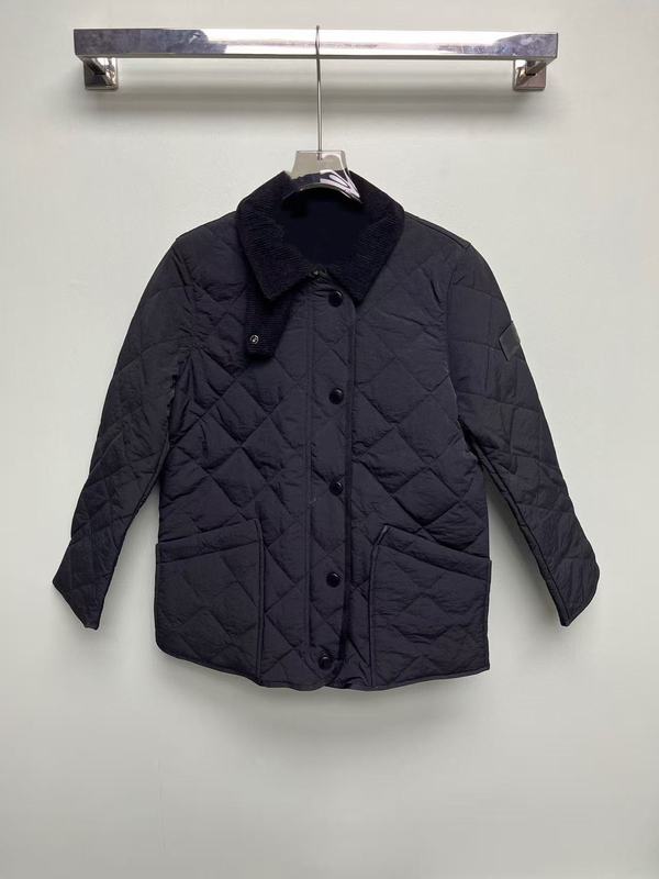 南油高定2025早秋新款经典夹克棉服翻领外套菱格轻薄保暖|undefined