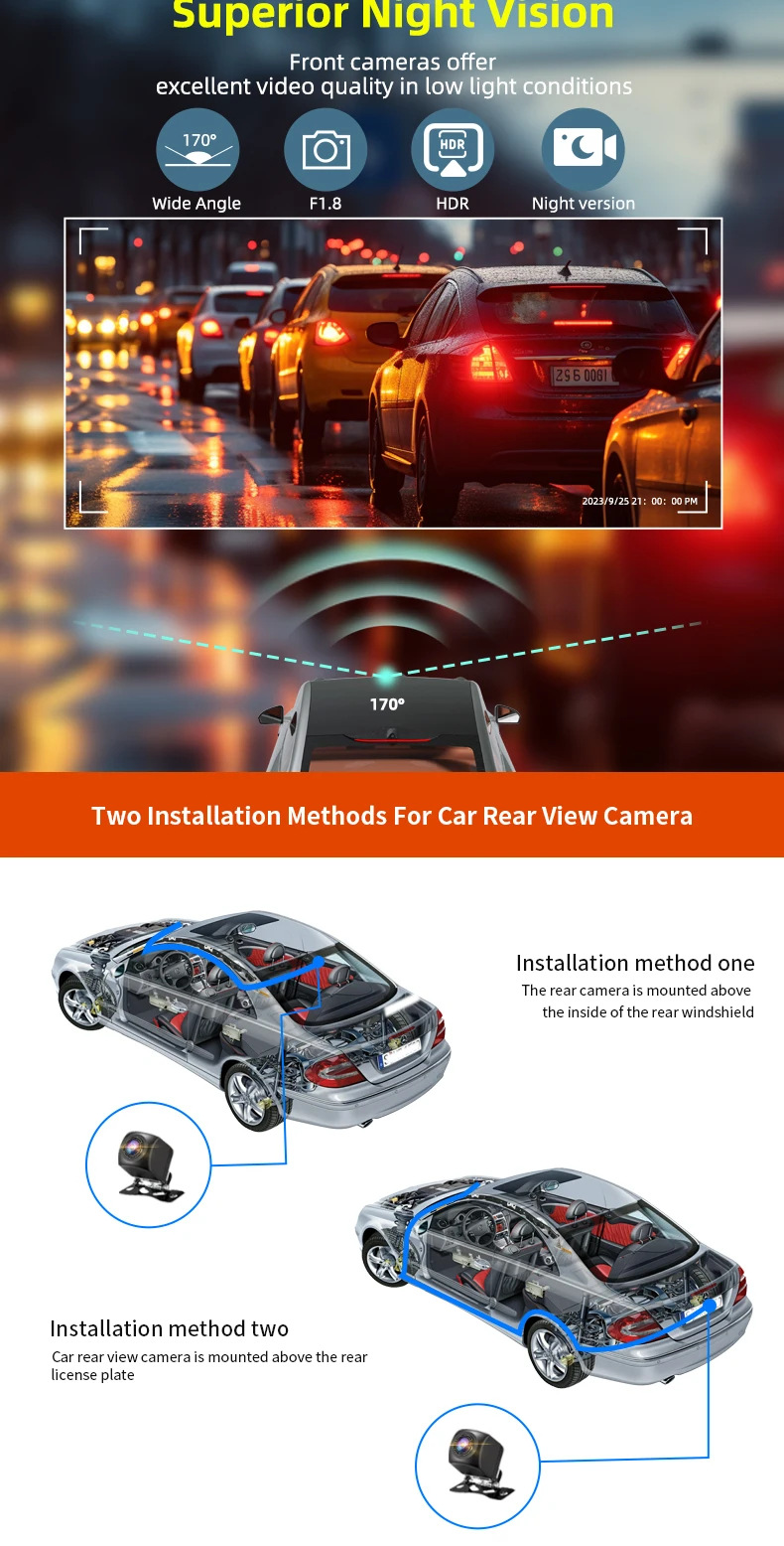 New V22 Dash Cam HD 4K Dual Front and Rear Recording Mobile WiFi Connection GPS Positioning Car Recorder