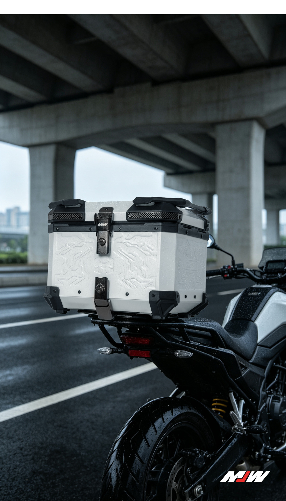 45Lmjw Beast Four-Sided Embossed Motorcycle Quick-Release Aluminum Alloy Embossed Tail Box for Scooter and Electric Vehicle