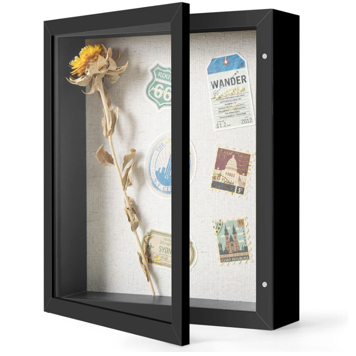 Wooden Hollow Photo Frame with Magnetic Opening and Closing Cover, Dried Flower Specimen Making Frame, Medal and Certificate Display Storage Box, Customizable Wooden Hollow Photo Frame with Magnetic Opening and Closing Cover, Dried Flower Specimen Making Frame, Medal and Certificate Display Storage Box, Customizable