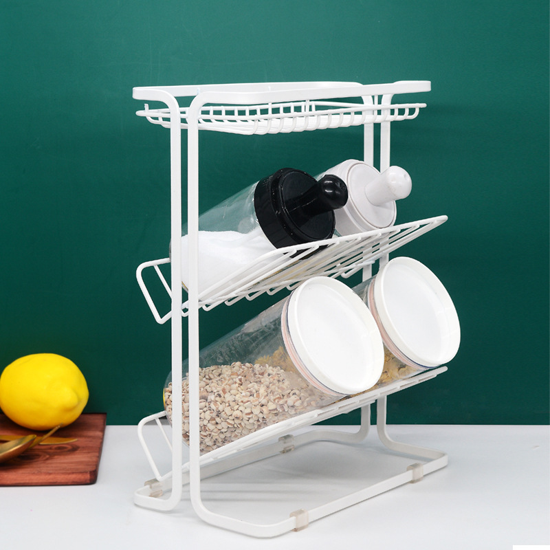 Household kitchen stainless steel seasoning rack countertop multi…